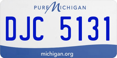 MI license plate DJC5131