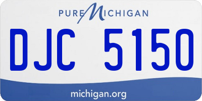 MI license plate DJC5150