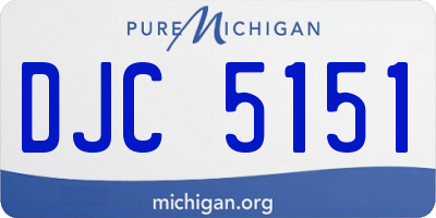 MI license plate DJC5151