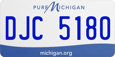 MI license plate DJC5180