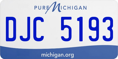 MI license plate DJC5193
