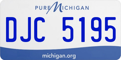 MI license plate DJC5195