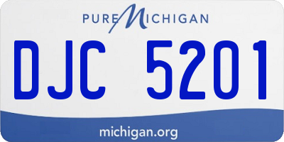 MI license plate DJC5201