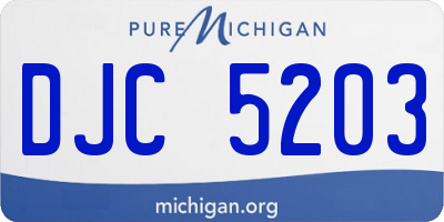 MI license plate DJC5203