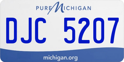 MI license plate DJC5207