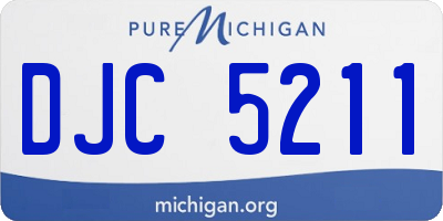 MI license plate DJC5211