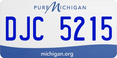 MI license plate DJC5215