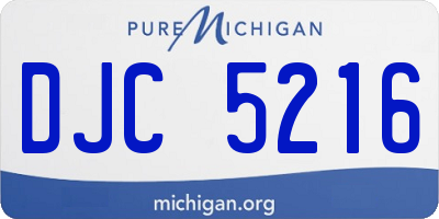 MI license plate DJC5216