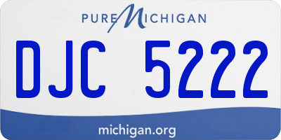 MI license plate DJC5222