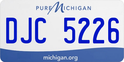 MI license plate DJC5226