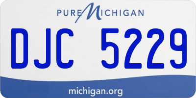 MI license plate DJC5229
