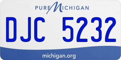 MI license plate DJC5232