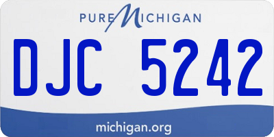 MI license plate DJC5242