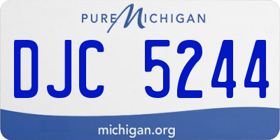 MI license plate DJC5244