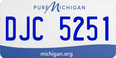 MI license plate DJC5251