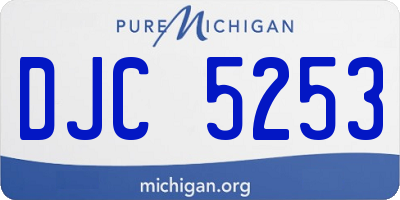 MI license plate DJC5253