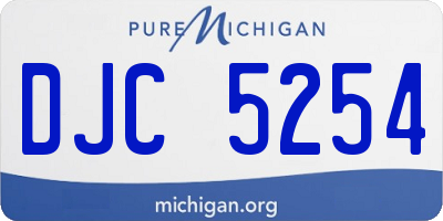 MI license plate DJC5254