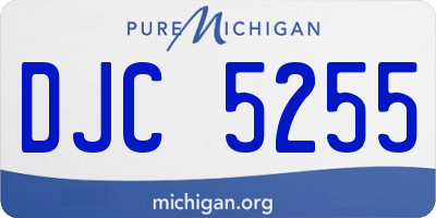 MI license plate DJC5255