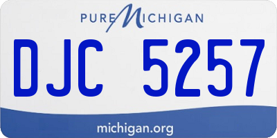 MI license plate DJC5257