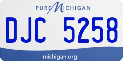 MI license plate DJC5258