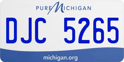 MI license plate DJC5265