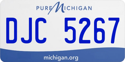 MI license plate DJC5267