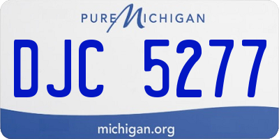 MI license plate DJC5277