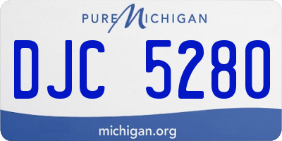 MI license plate DJC5280