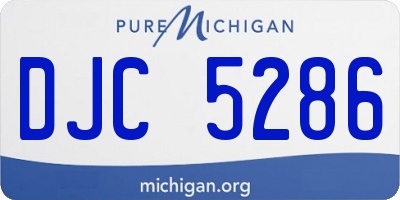 MI license plate DJC5286
