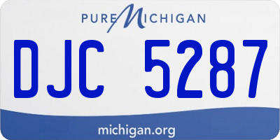 MI license plate DJC5287