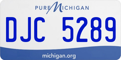 MI license plate DJC5289