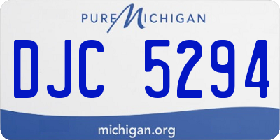 MI license plate DJC5294