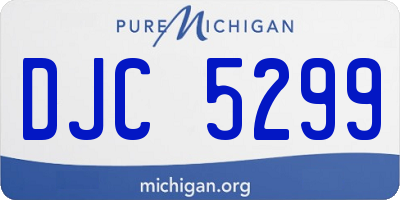MI license plate DJC5299