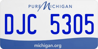 MI license plate DJC5305