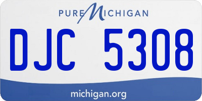 MI license plate DJC5308