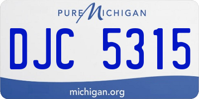 MI license plate DJC5315