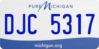MI license plate DJC5317