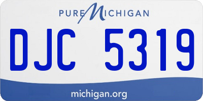 MI license plate DJC5319
