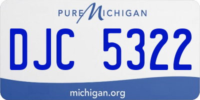 MI license plate DJC5322