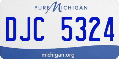 MI license plate DJC5324