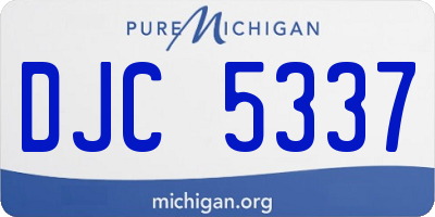 MI license plate DJC5337