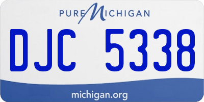 MI license plate DJC5338