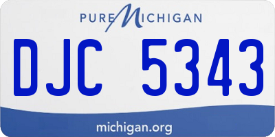 MI license plate DJC5343