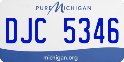 MI license plate DJC5346