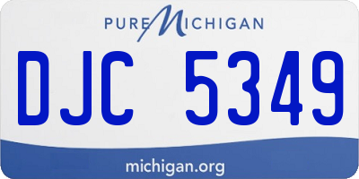 MI license plate DJC5349