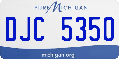 MI license plate DJC5350