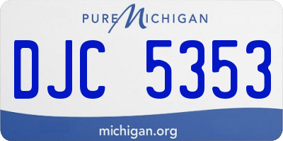 MI license plate DJC5353