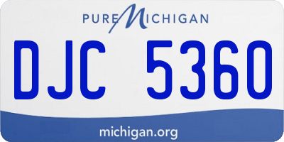 MI license plate DJC5360