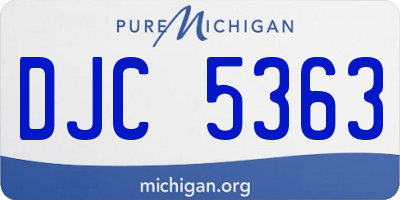 MI license plate DJC5363