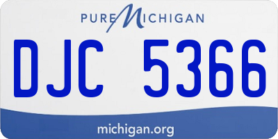 MI license plate DJC5366